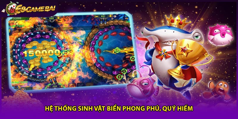 Hệ thống sinh vật biển phong phú, quý hiếm